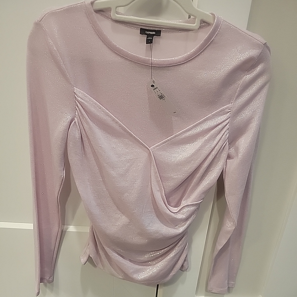 Express Sparkly Lavender Top Sz Small